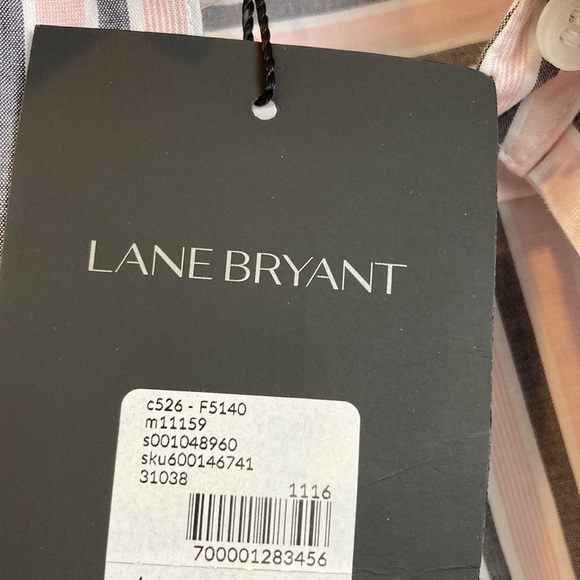 Lane Bryant NWT Button Front Essential Shirt Sz 22 Pink Black Work Preppy Office - Picture 13 of 16